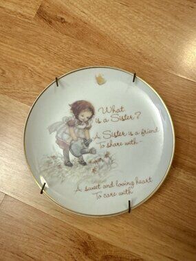Sister Plate Genuine Porcelain Lasting Memories 6" White w Gold Trim Japan 1978
